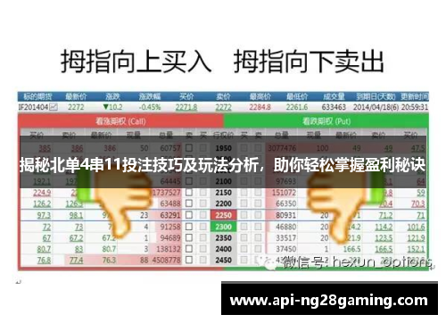 揭秘北单4串11投注技巧及玩法分析，助你轻松掌握盈利秘诀